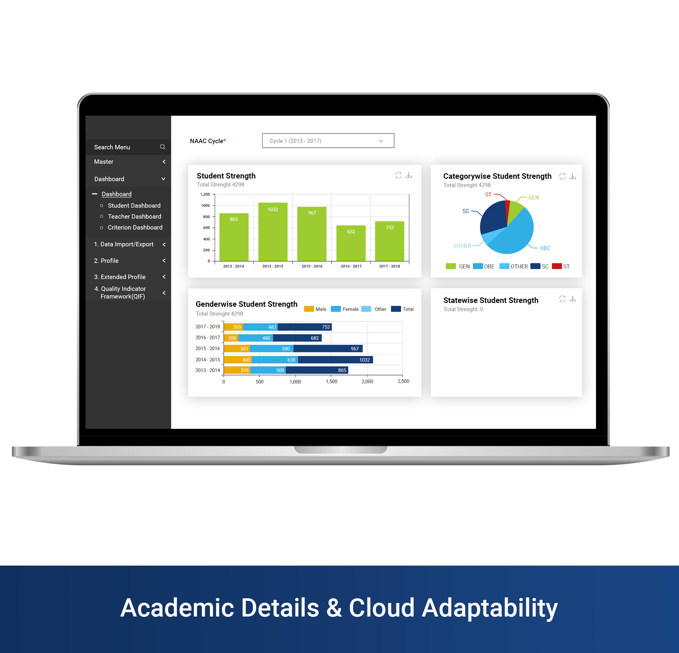 screenshot of Accreditation Data Management System
